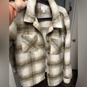 Thick plaid oversized jacket